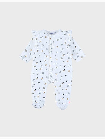 Pyjama bébé en velours imprimé oiseau Noukie's