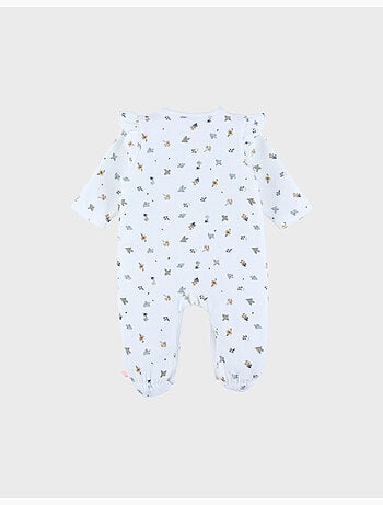 Pyjama bébé en velours imprimé oiseau Noukie's