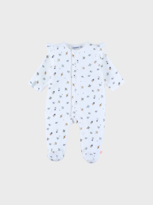 Pyjama bébé en velours imprimé oiseau Noukie's - Kiabi