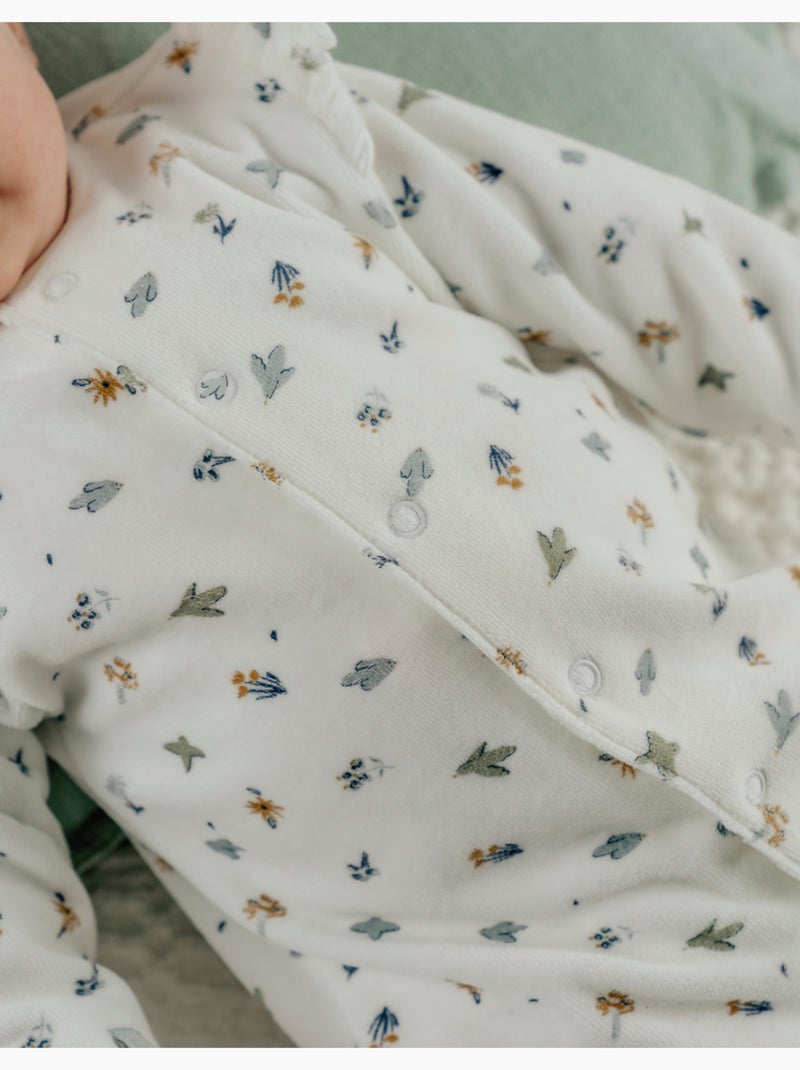 Pyjama bébé en velours imprimé oiseau Noukie's Blanc - Kiabi