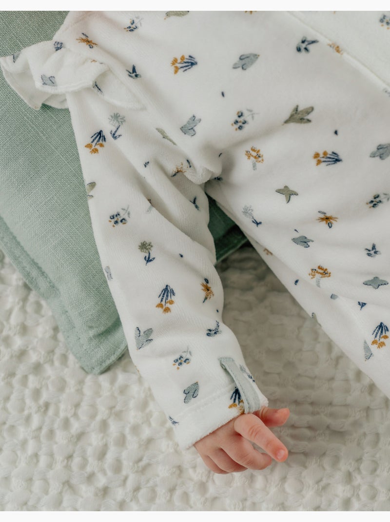 Pyjama bébé en velours imprimé oiseau Noukie's Blanc - Kiabi