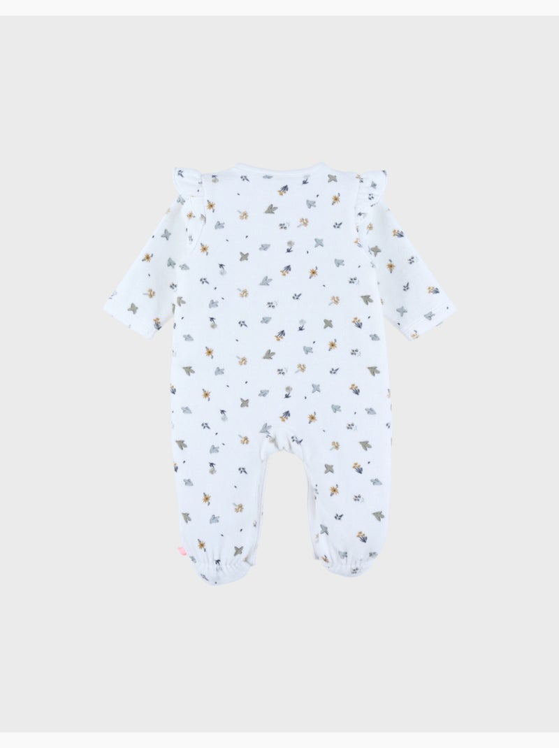 Pyjama bébé en velours imprimé oiseau Noukie's Blanc - Kiabi