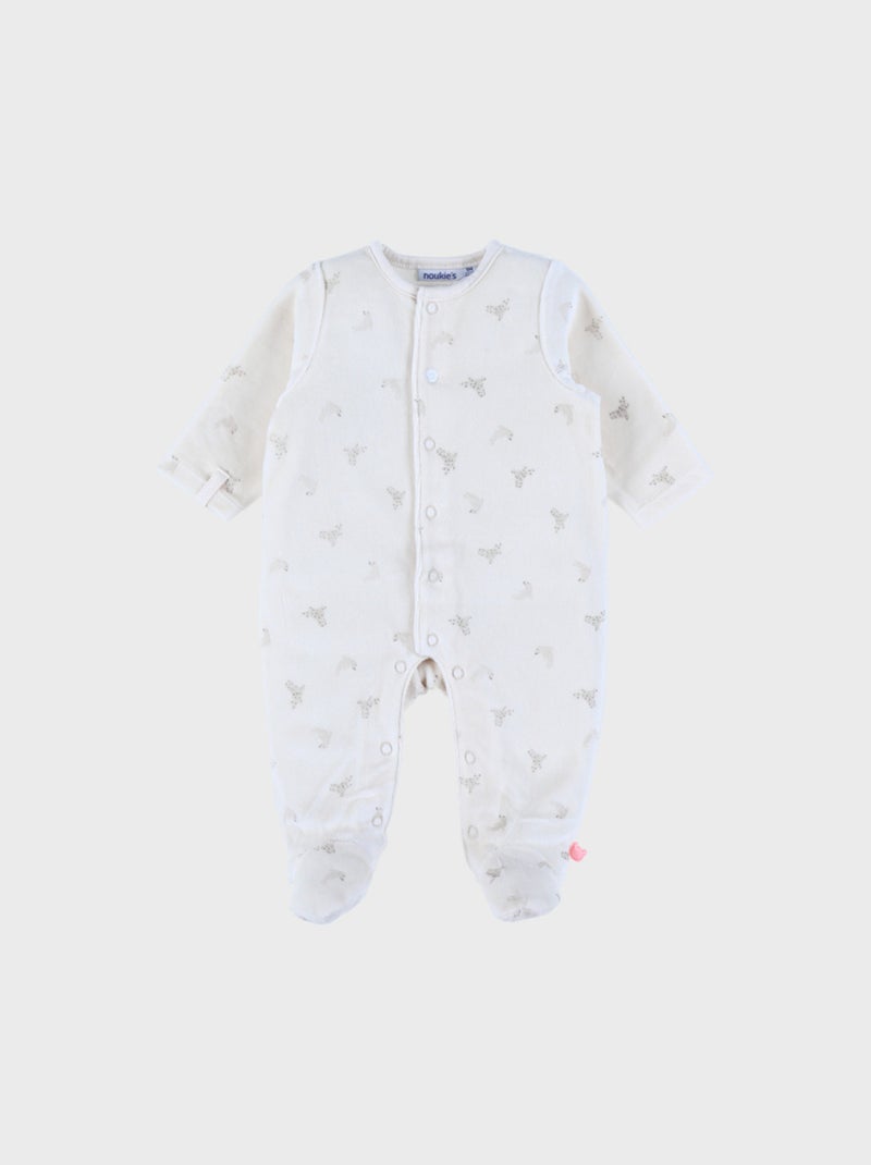 Pyjama bébé en velours imprimé phoque Noukie's Ecru - Kiabi