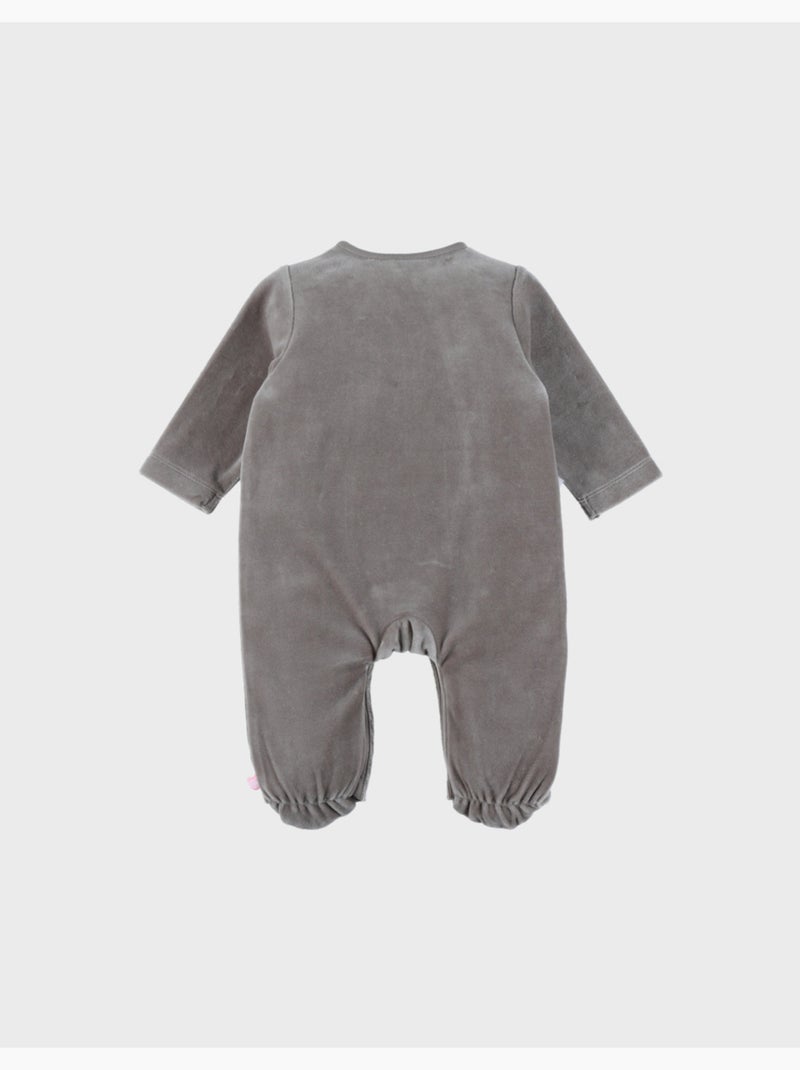 Pyjama bébé en velours kaki avec broderie zèbre Noukie's Vert - Kiabi