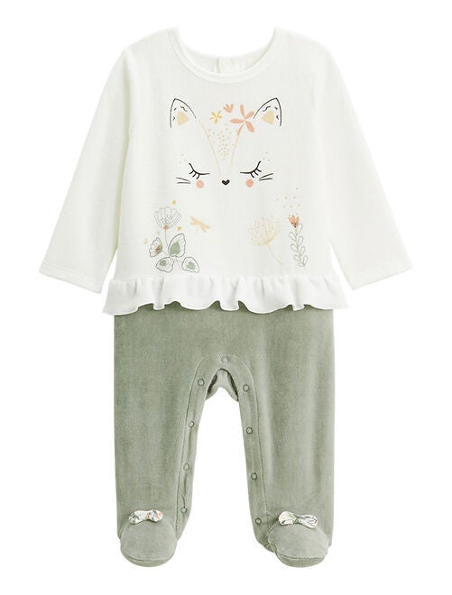 Pyjama bébé en velours Lily - Kiabi