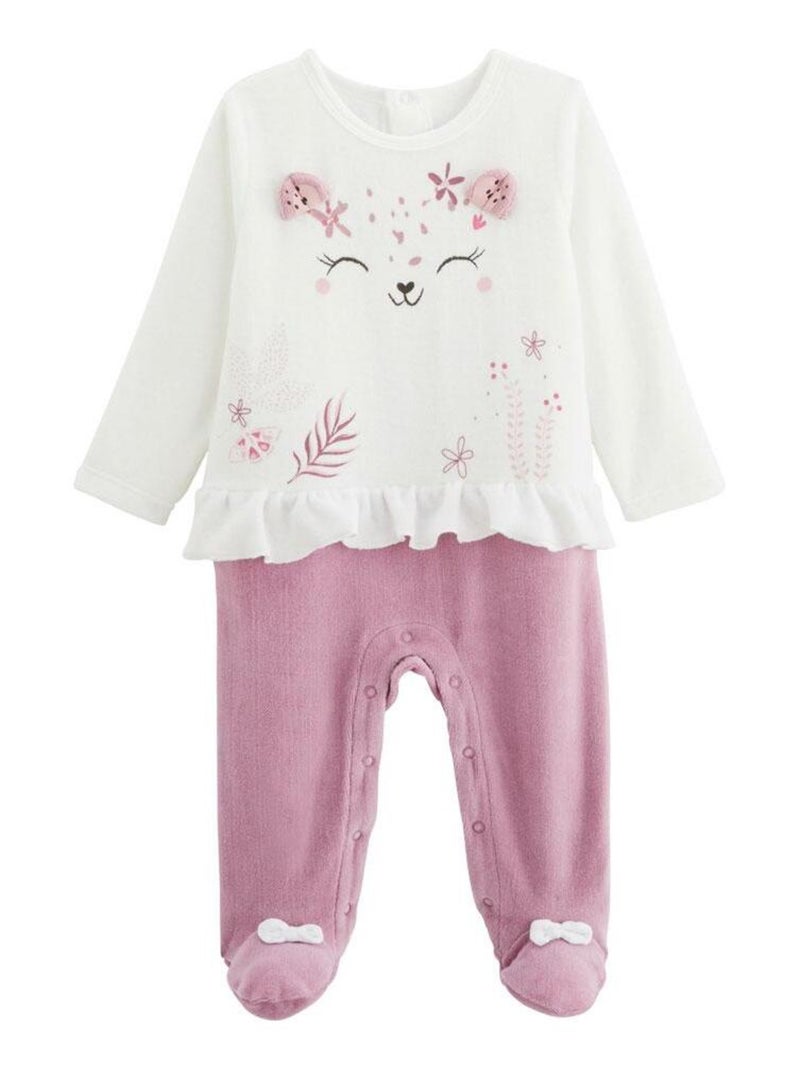 Pyjama bébé en velours Louisa Rose - Kiabi