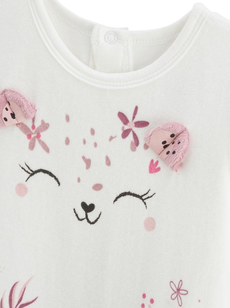 Pyjama bébé en velours Louisa Rose - Kiabi
