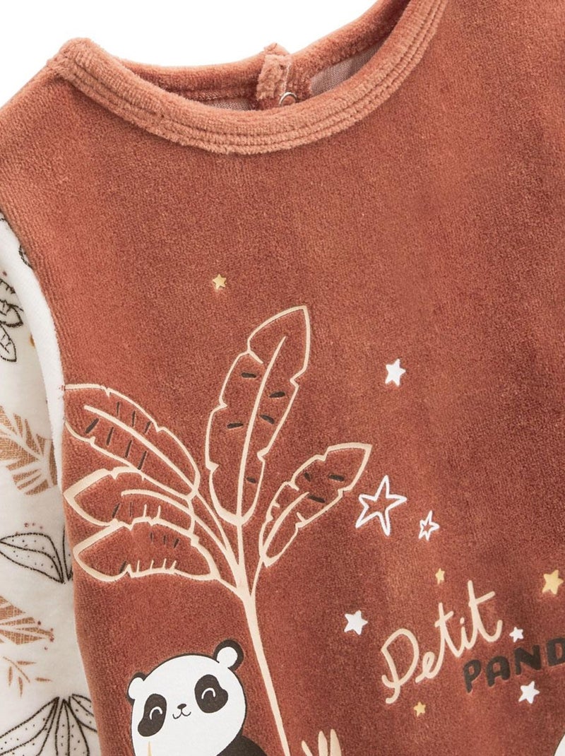 Pyjama bébé en velours Maloueg Marron - Kiabi