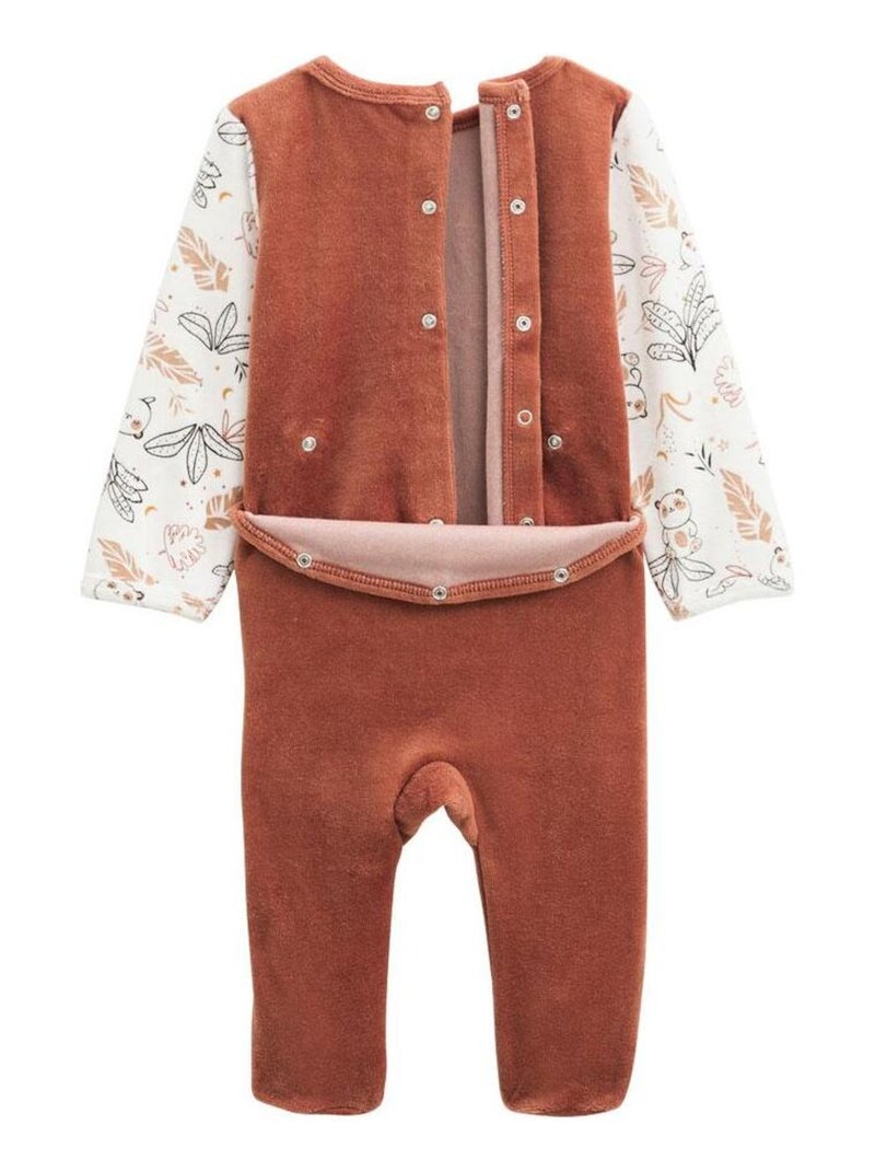 Pyjama bébé en velours Maloueg Marron - Kiabi