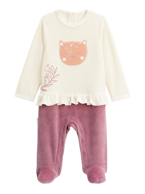 Pyjama bébé en velours Matcha - Kiabi