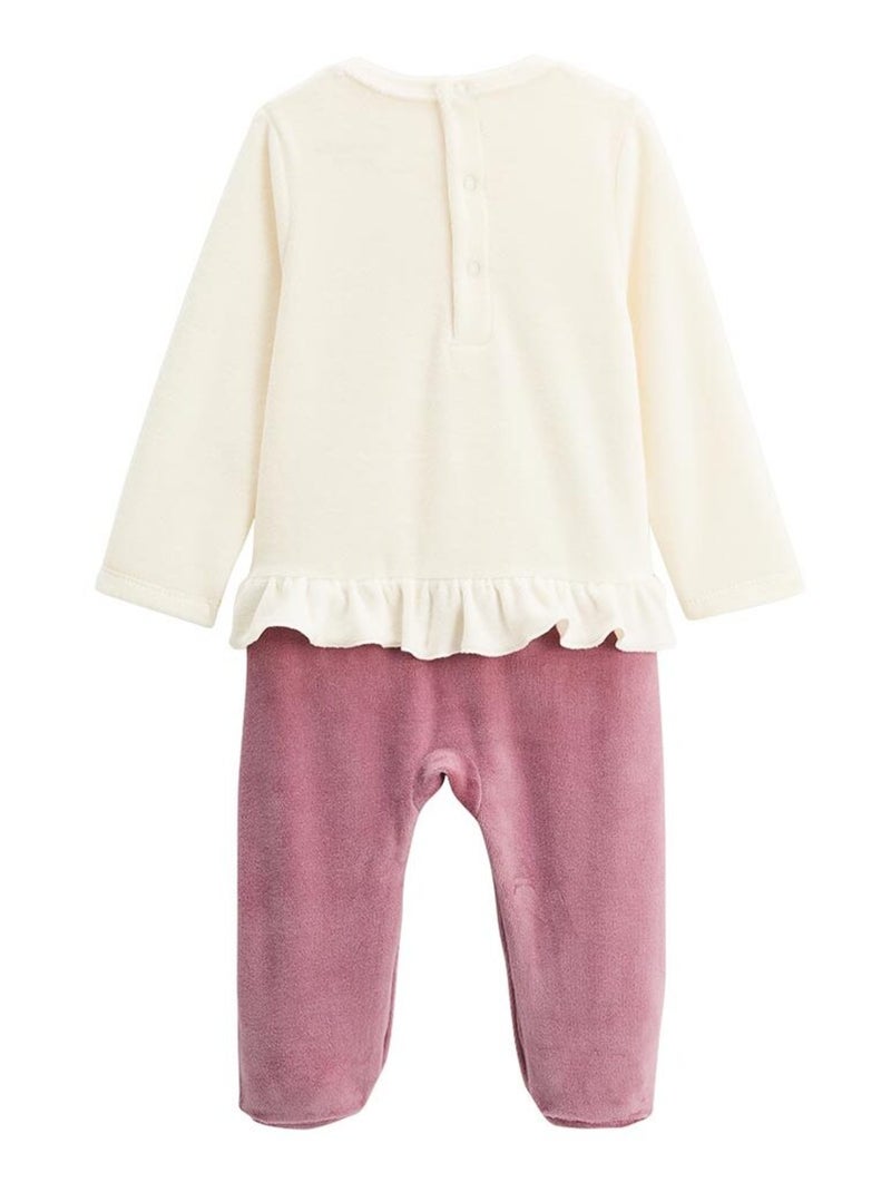 Pyjama bébé en velours Matcha Rose - Kiabi