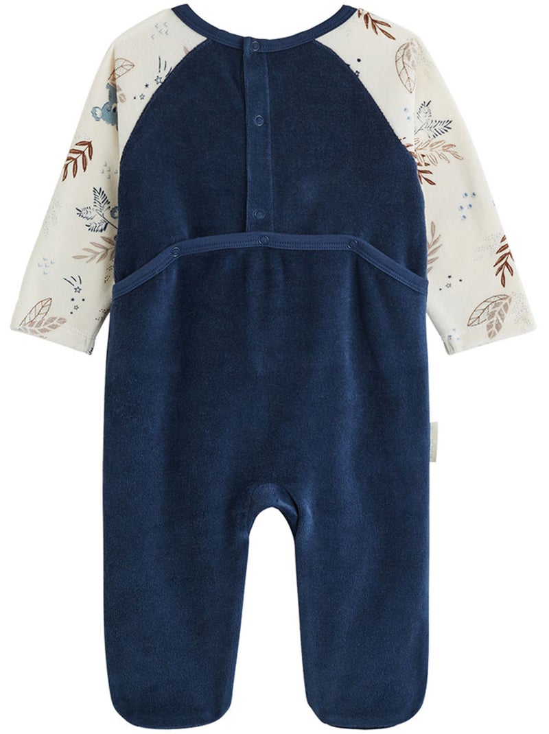 Pyjama bébé en velours mathéo Bleu - Kiabi