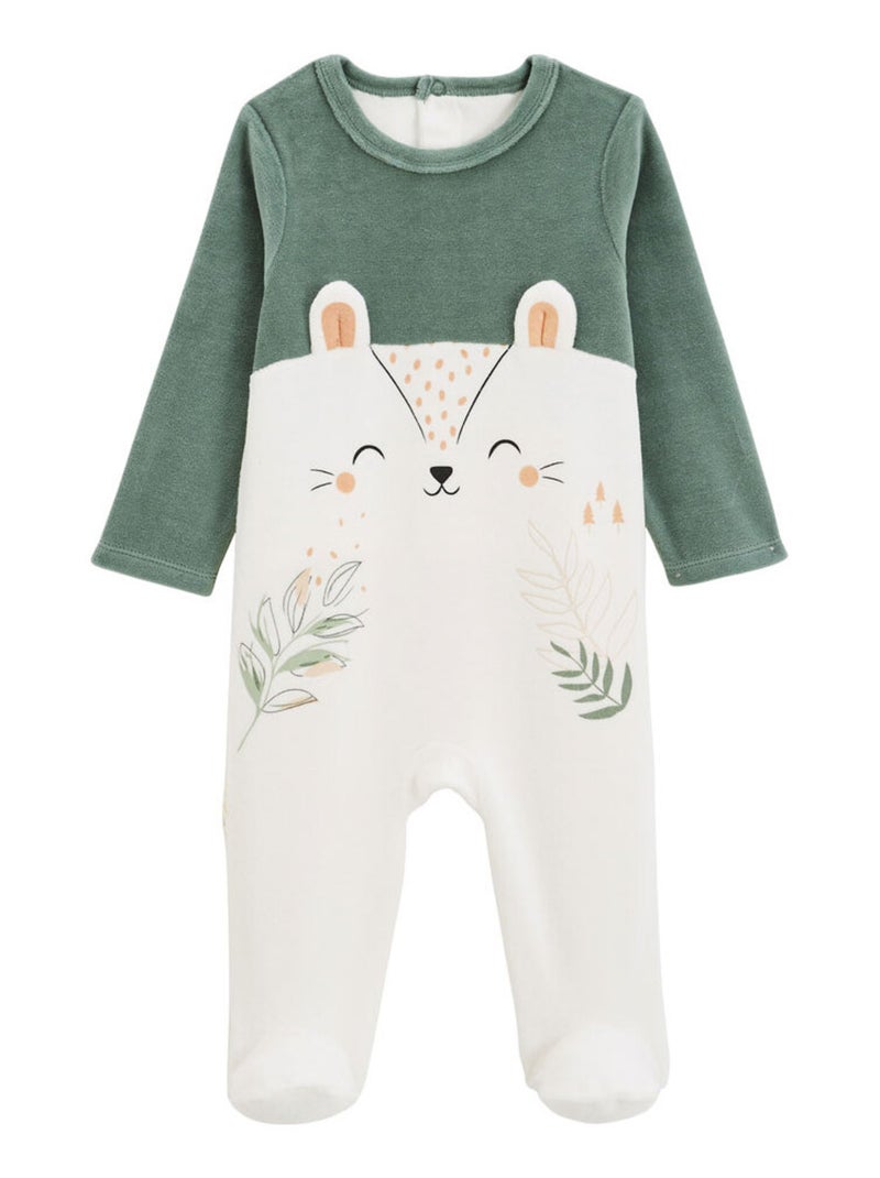 Pyjama bébé en velours Merlin Kaki - Kiabi