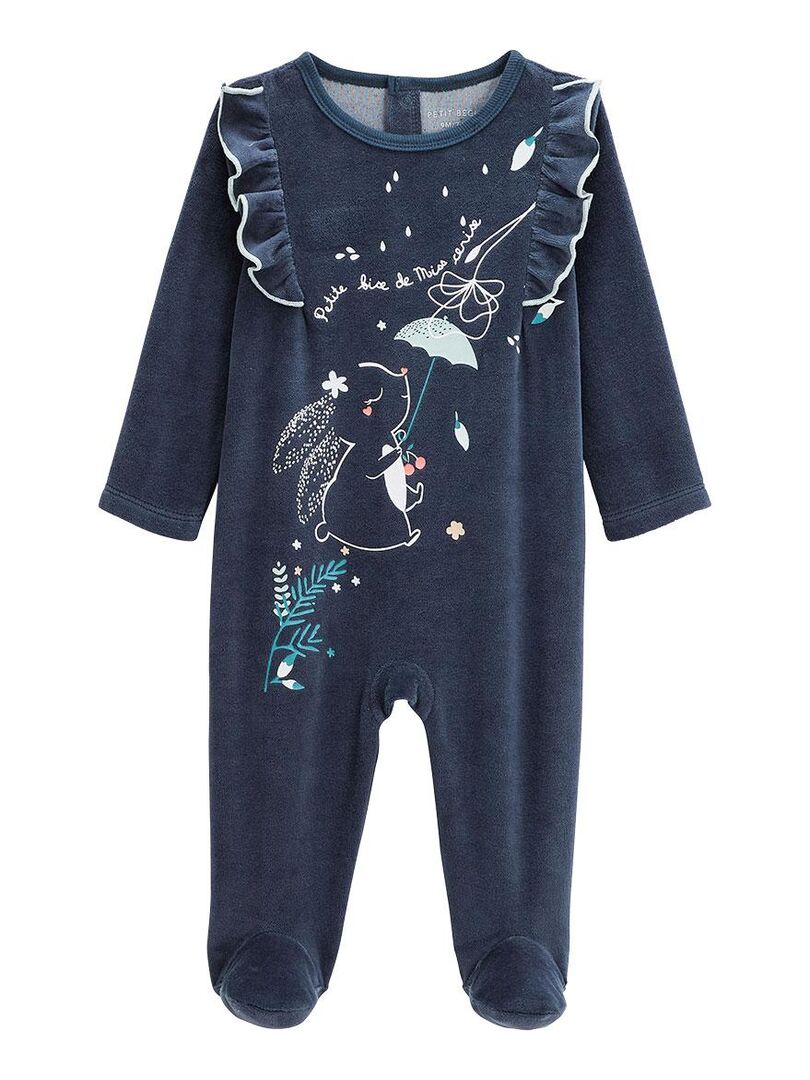 Pyjama bébé en velours Misscerise Bleu - Kiabi