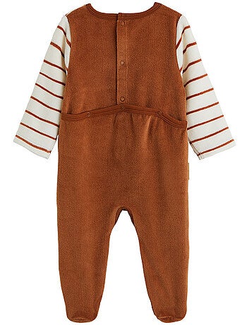 Pyjama bébé en velours Moka