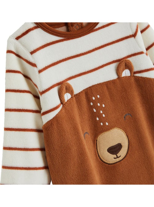 Pyjama bébé en velours Moka - Kiabi Pyjama bébé en velours Moka - Kiabi