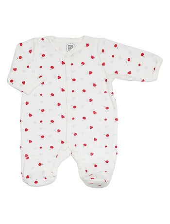 Pyjama bébé en velours motif Fraise