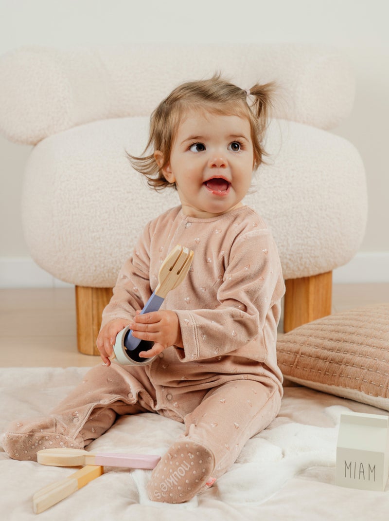 Pyjama bébé en velours Noukie's Rose - Kiabi