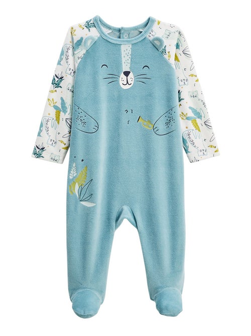Pyjama bébé en velours Oscar - Kiabi