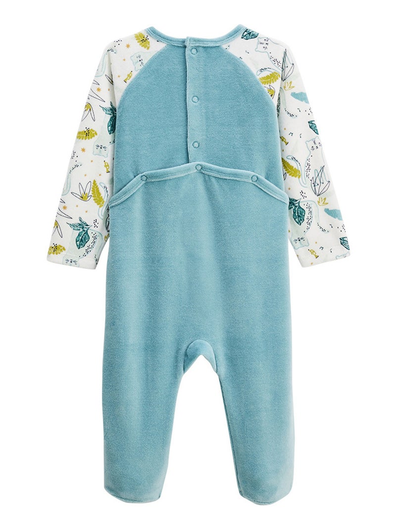 Pyjama bébé en velours Oscar Bleu - Kiabi