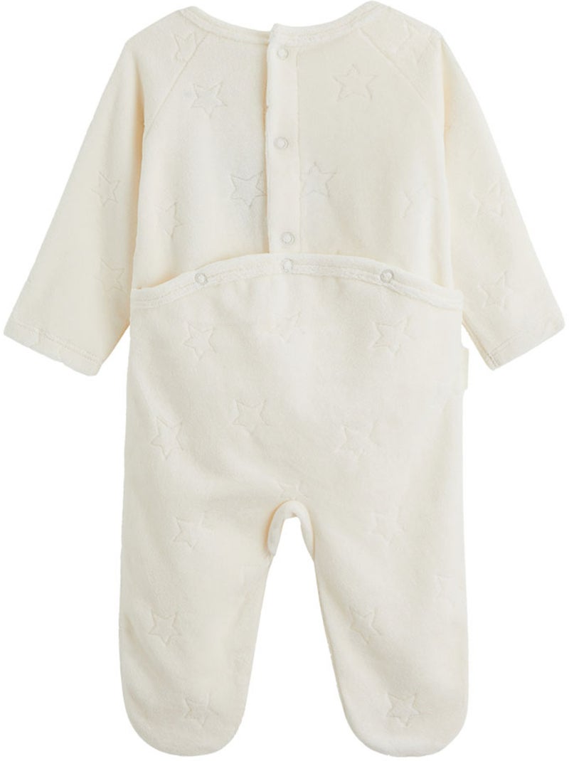 Pyjama bébé en velours oslo Ecru - Kiabi