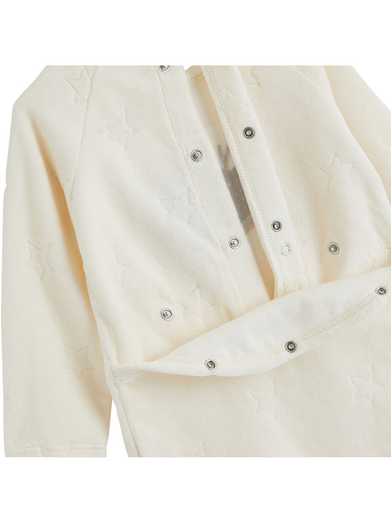 Pyjama bébé en velours oslo Ecru - Kiabi