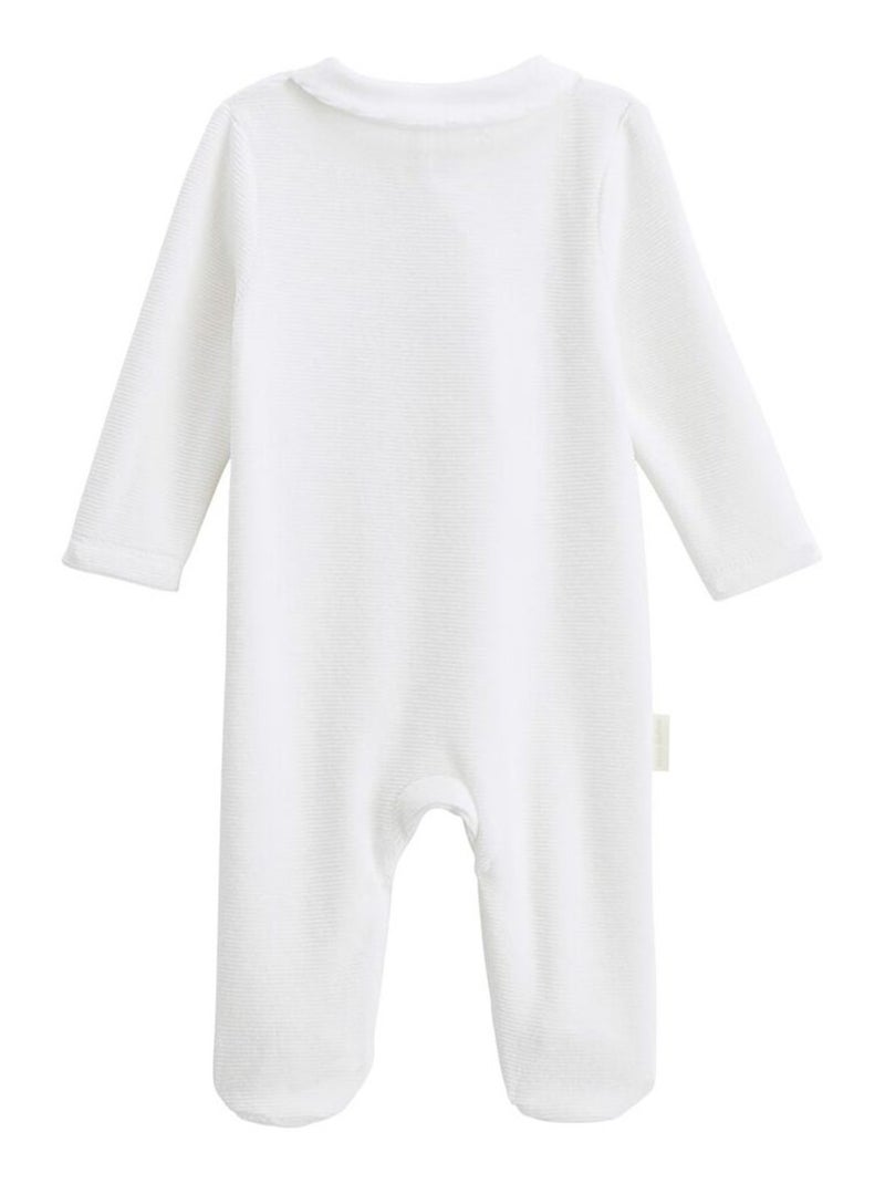 Pyjama bébé en velours ouverture croisée Perle Ecru - Kiabi