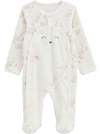 Pyjama bébé en velours ouverture pont Badian