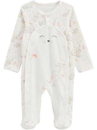 Pyjama bébé en velours ouverture pont Badian