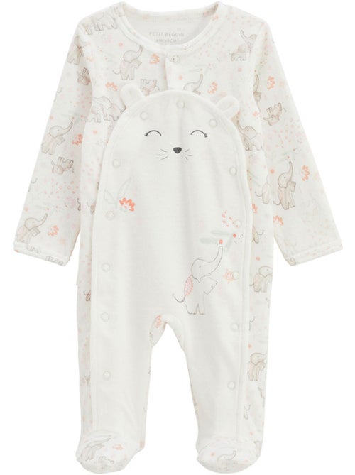Pyjama bébé en velours ouverture pont Badian - Kiabi