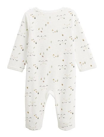 Pyjama bébé en velours ouverture pont Bisous