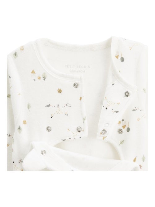 Pyjama bébé en velours ouverture pont Bisous - Kiabi