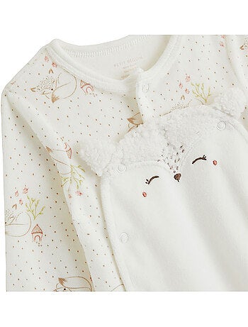 Pyjama bébé en velours ouverture pont doucette