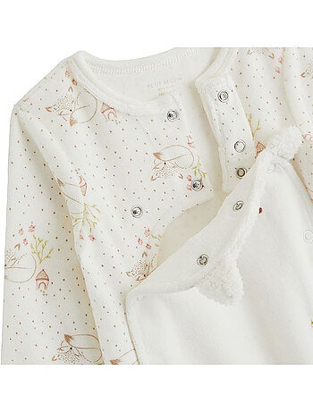 Pyjama bébé en velours ouverture pont doucette
