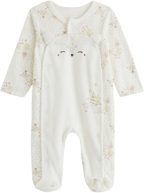 Pyjama bébé en velours ouverture pont Doucette - Kiabi Pyjama bébé en velours ouverture pont Doucette - Kiabi