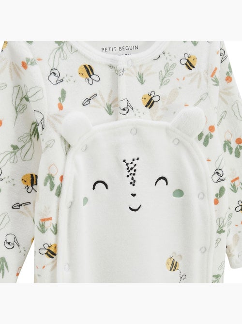Pyjama bébé en velours ouverture pont Eden - Kiabi