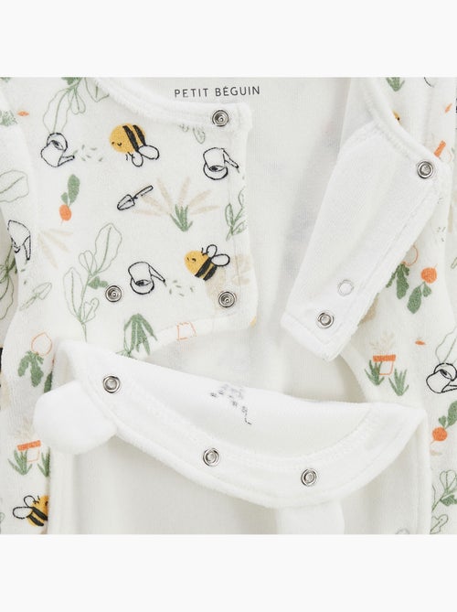 Pyjama bébé en velours ouverture pont Eden - Kiabi