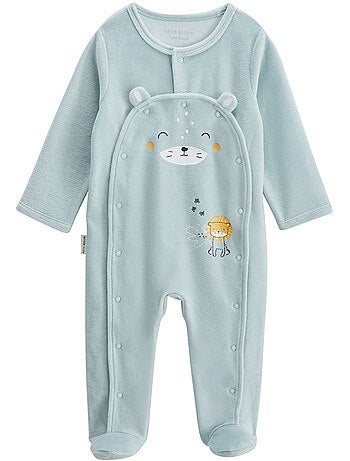 Pyjama bébé en velours ouverture pont Elio
