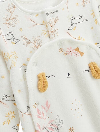 Pyjama bébé en velours ouverture pont Emilie