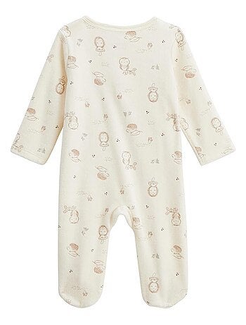 Pyjama bébé en velours ouverture pont Envolée de bisous