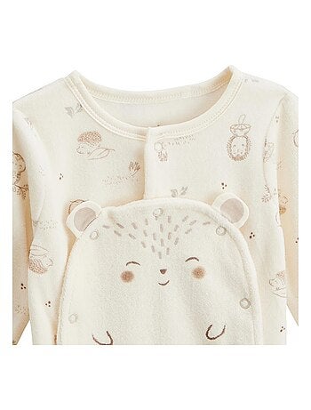Pyjama bébé en velours ouverture pont Envolée de bisous