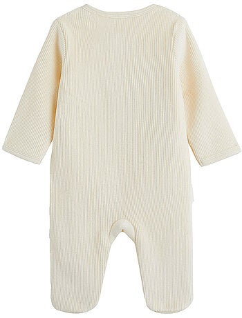 Pyjama bébé en velours ouverture pont flocon