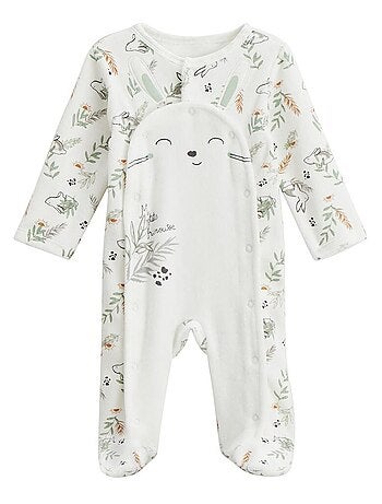 Pyjama bébé en velours ouverture pont Frimousse