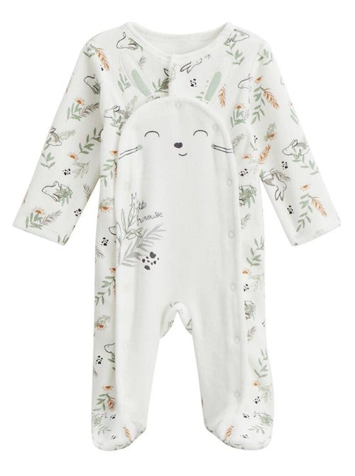 Pyjama bébé en velours ouverture pont Frimousse - Kiabi