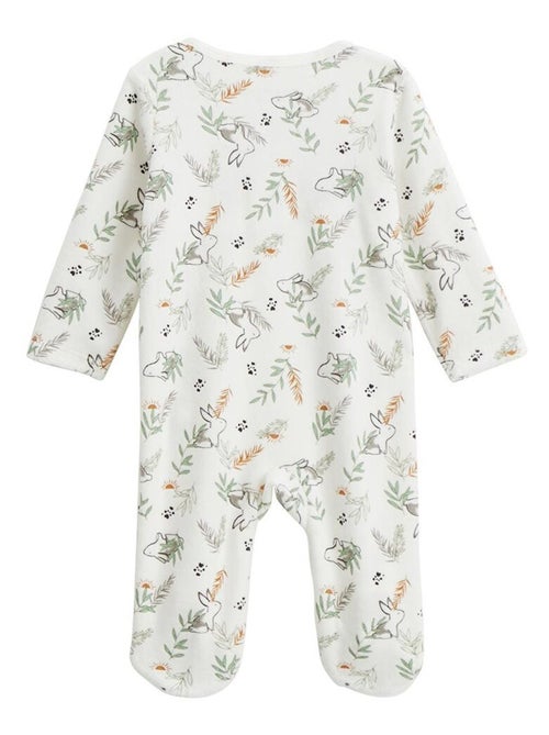 Pyjama bébé en velours ouverture pont Frimousse - Kiabi