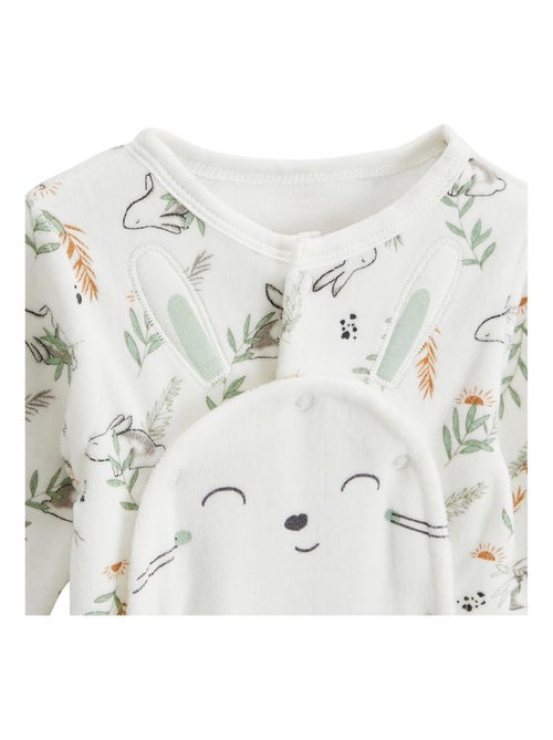 Pyjama bébé en velours ouverture pont Frimousse - Kiabi