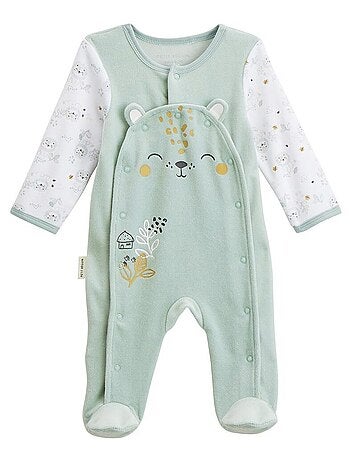 Pyjama bébé en velours ouverture pont Kenya