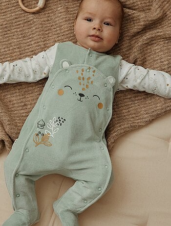 Pyjama bébé en velours ouverture pont Kenya