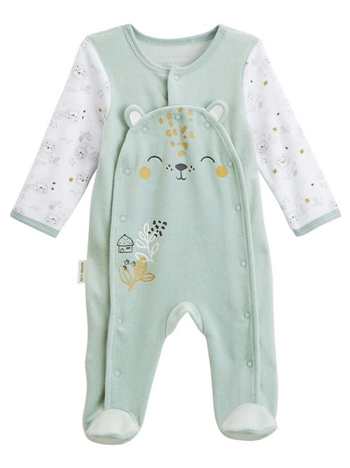 Pyjama bébé en velours ouverture pont Kenya - Kiabi