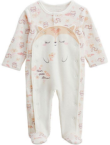 Pyjama bébé en velours ouverture pont Louison